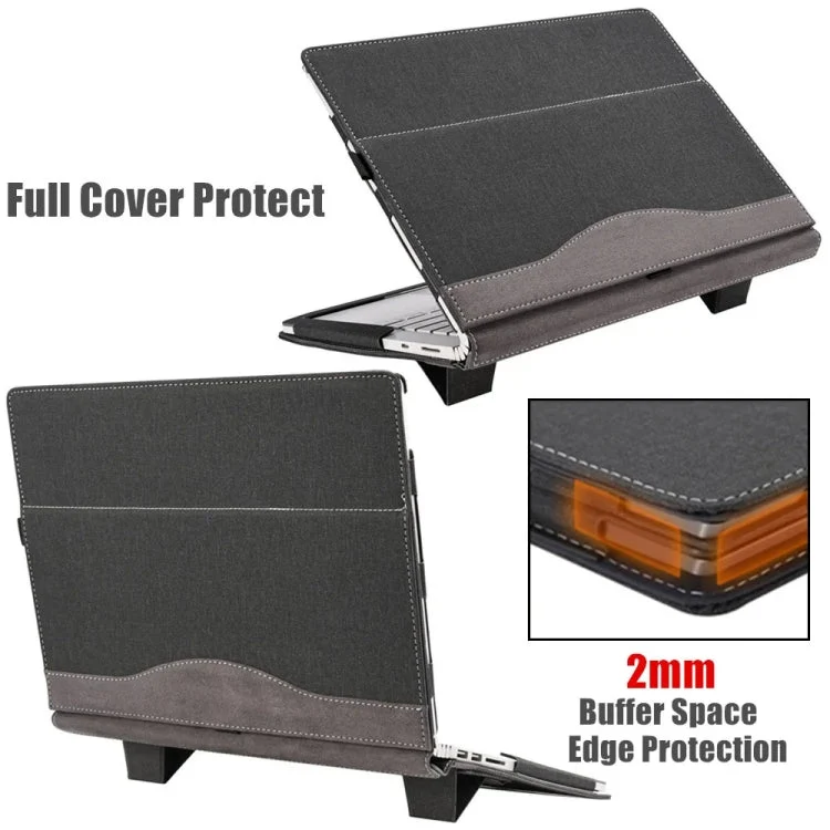 Læder Laptop Cover med Stativ til Samsung Galaxy Book 3 360 - 13,3 Tommer (Vinrød)