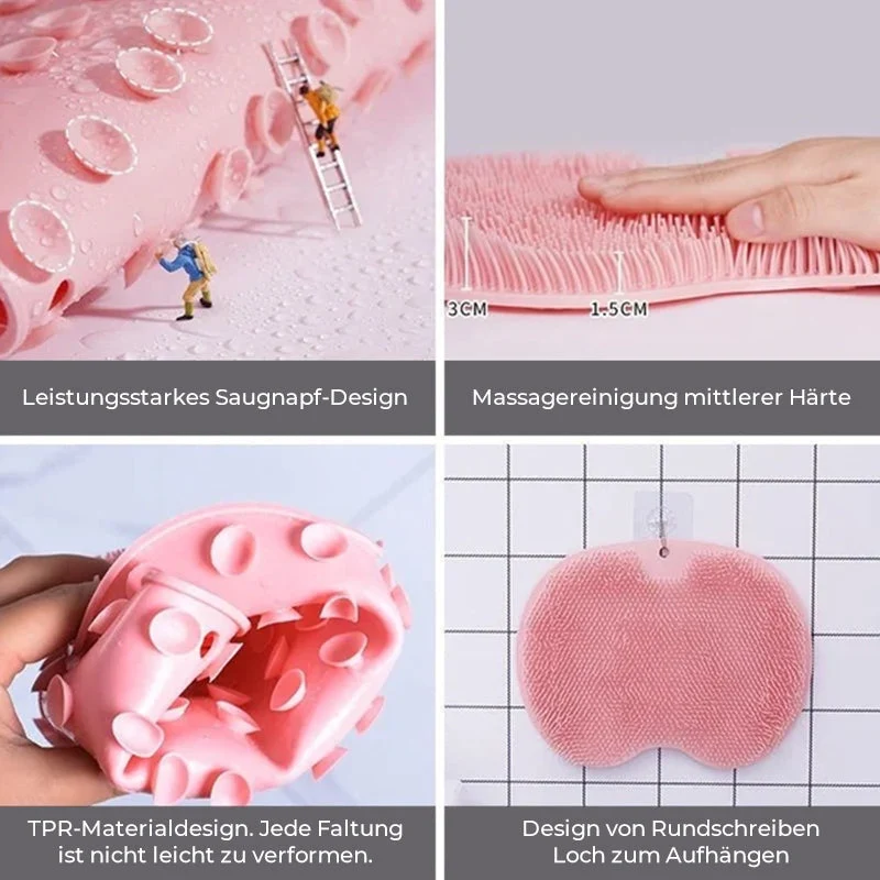 Fod- og rygskrubber til brusebad, massagepude
