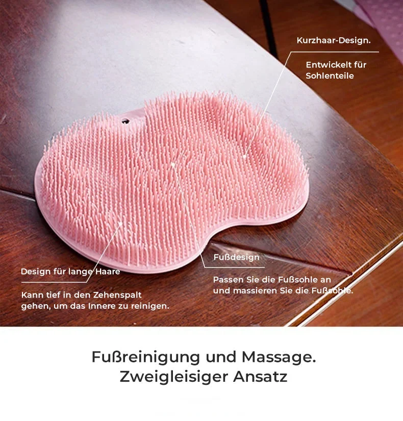 Fod- og rygskrubber til brusebad, massagepude