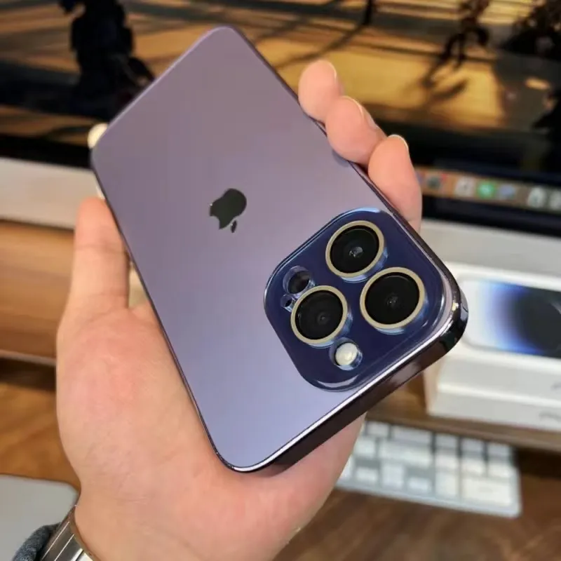 Galvaniseret mat akryl hårdført glas iPhone beskyttelsescover