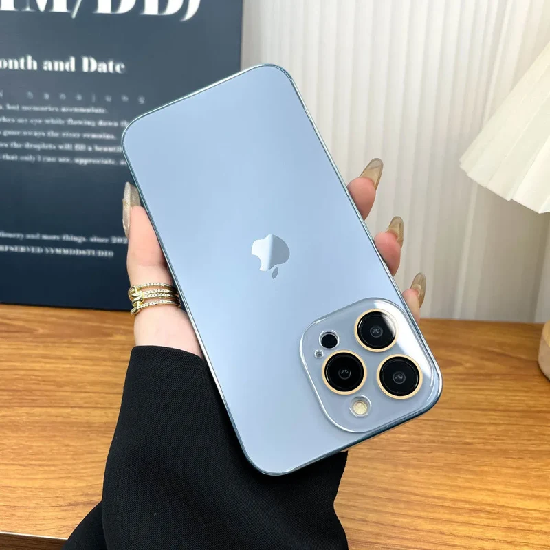 Galvaniseret mat akryl hårdført glas iPhone beskyttelsescover