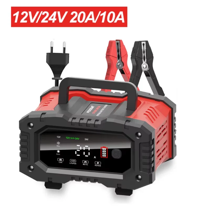 Effektiv 12V og 24V Bilbatterioplader til Hurtig Genopladning