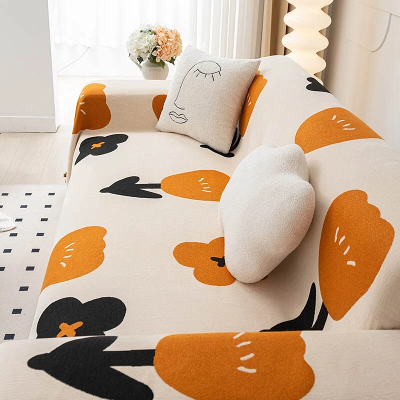 Blomsterprint Rutschfast Moderne Sofatræk