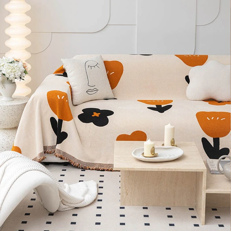 Blomsterprint Rutschfast Moderne Sofatræk