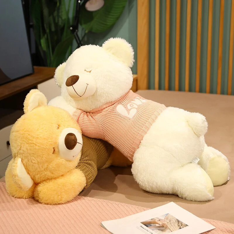 Fluffy Bamse Plüschtier i Brun og Hvid til Søde Drømme