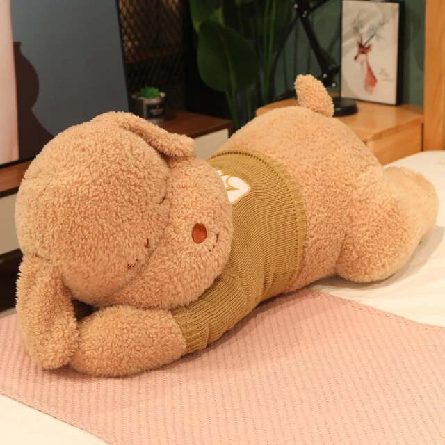 Fluffy Bamse Plüschtier i Brun og Hvid til Søde Drømme