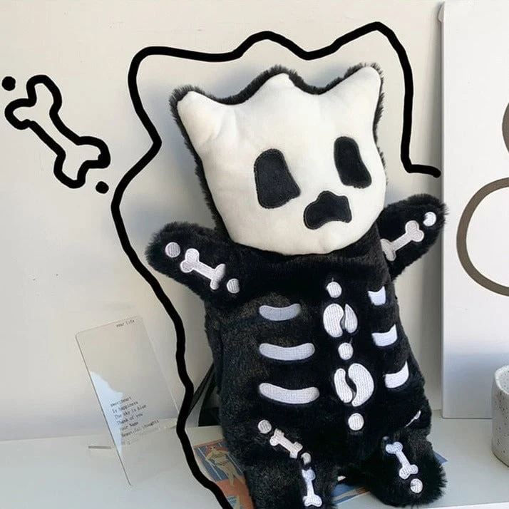 Mini Skelet Plush Rygsæk – Fløjtende Design
