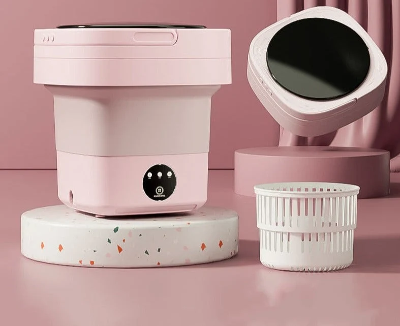 Foldbar Mini-Vaskemaskine med Tørrefunktion – Praktisk Design