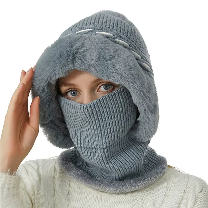Behagelig og Varm 2-i-1 Fleece Hue og Halstørklæde