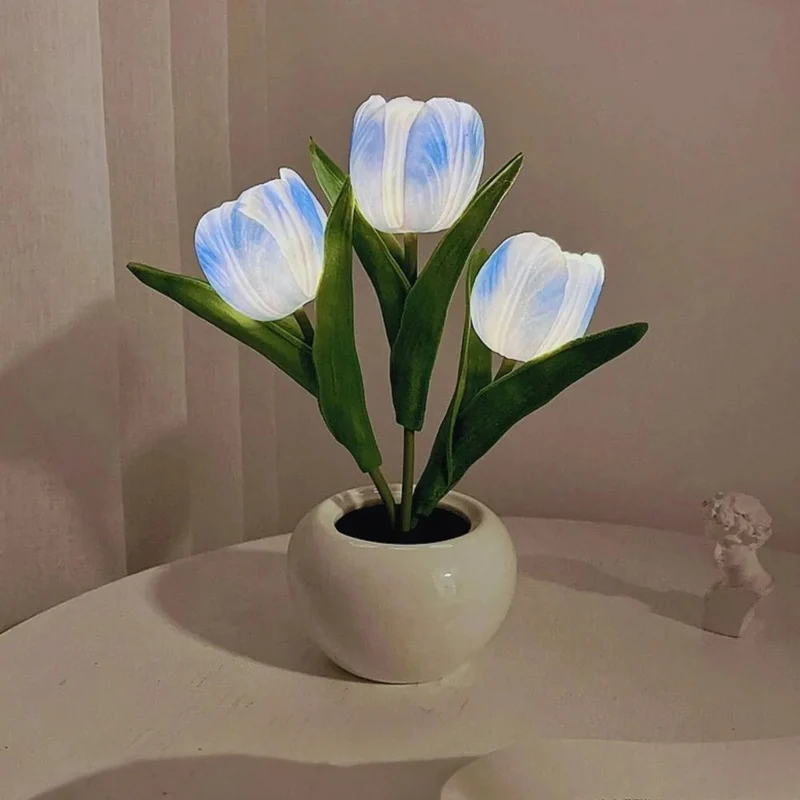 Elegant LED Lampe med Blomsterpotte til Indretning