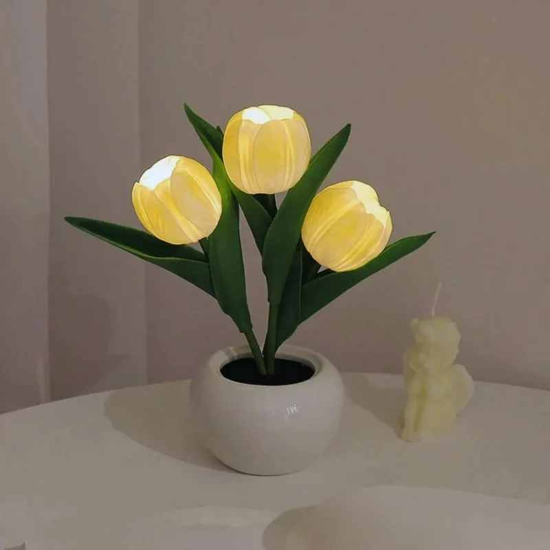Elegant LED Lampe med Blomsterpotte til Indretning