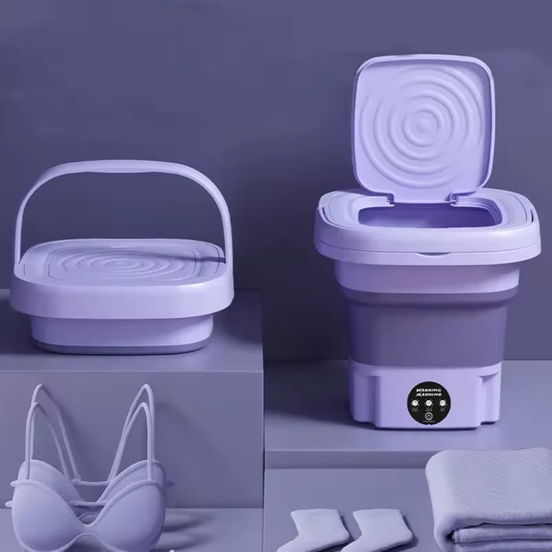 Bærbar Mini Vaskemaskine med Sammenfoldeligt Design