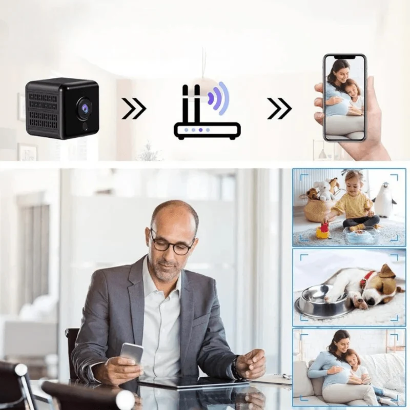 Trådløst Mini Kamera med 1080P HD Video og To-vejs Lyd