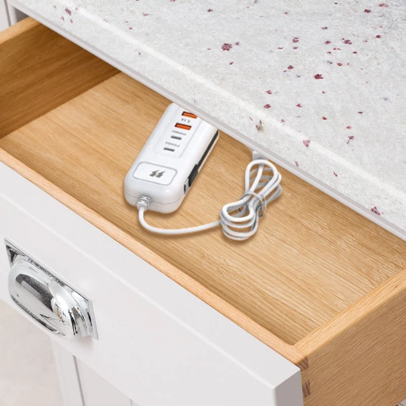 Hurtig 4-Port USB Oplader Hub med Type-C til Flere Enheder