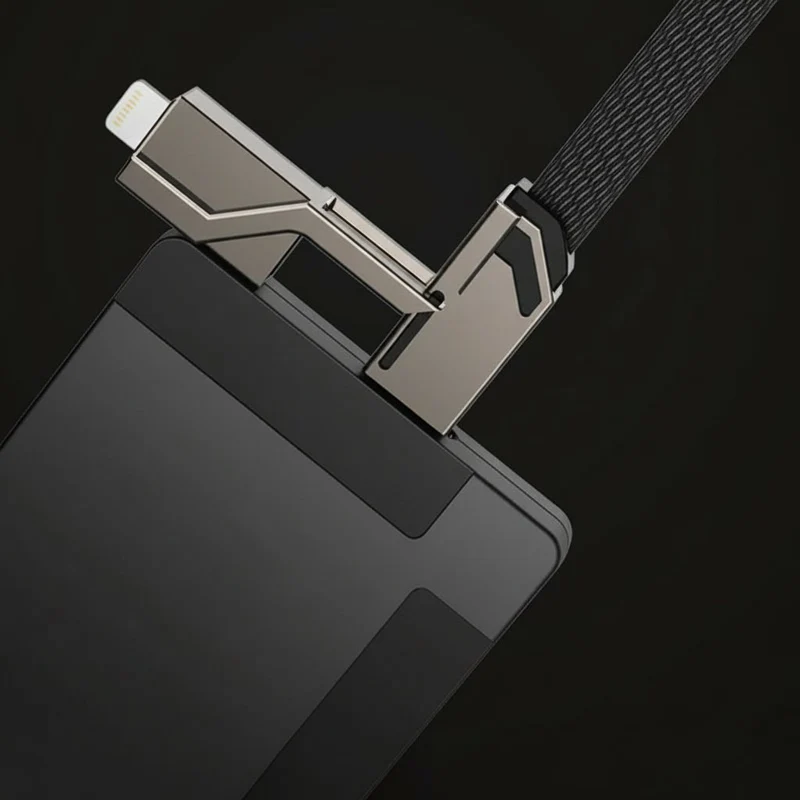 Universalt 4-i-1 Fladt Flettet Opladerkabel - Hurtigopladning