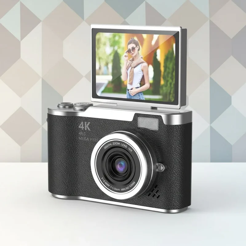 4K Kamera med Flip Skærm & 8X Zoom til Perfekte Billeder