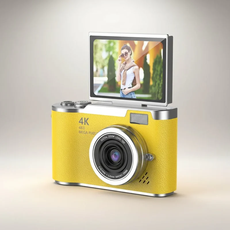 4K Kamera med Flip Skærm & 8X Zoom til Perfekte Billeder