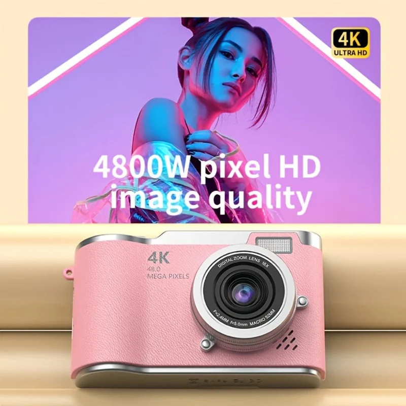 Kompakt 4K Vlogkamera med Flip Skærm til Nem Optagelse
