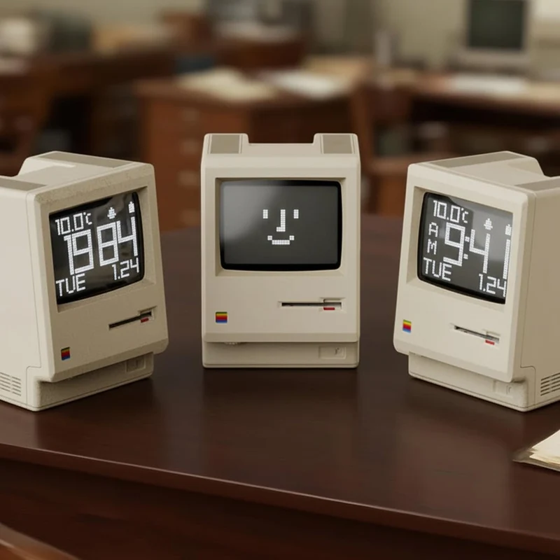 Retro Vækkeur med Pixel Display og Justerbar Baggrundsbelysning