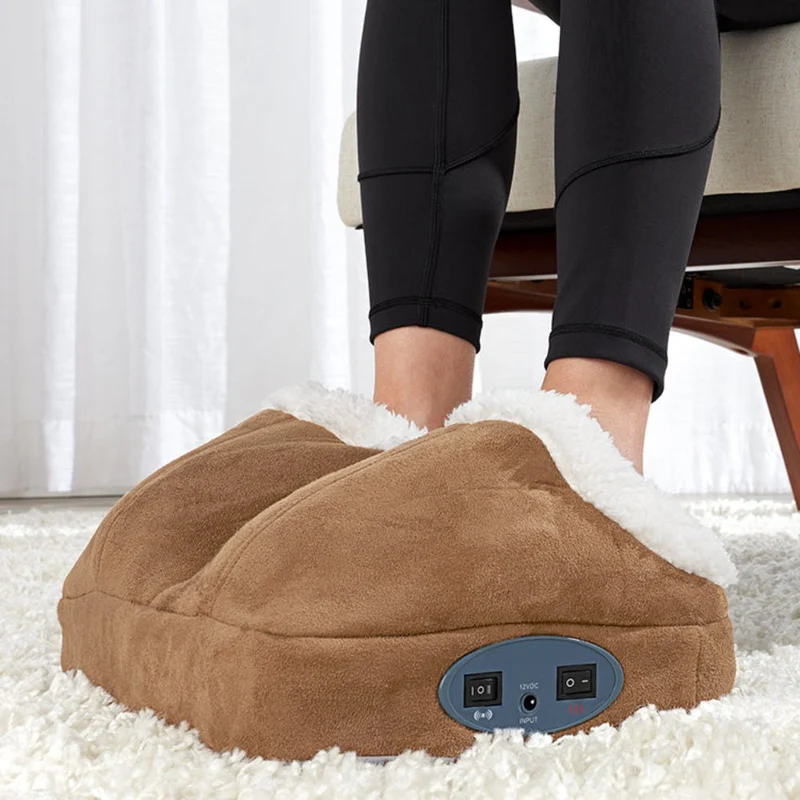 Opvarmet Fodmassageapparat med Vibration og Fleecelommer
