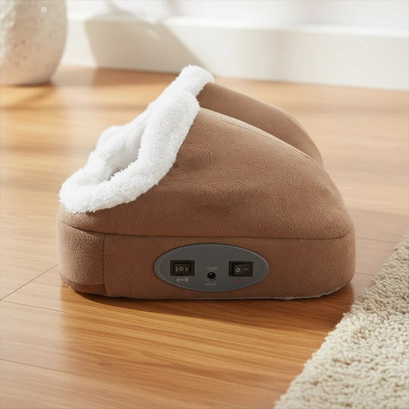 Opvarmet Fodmassageapparat med Vibration og Fleecelommer