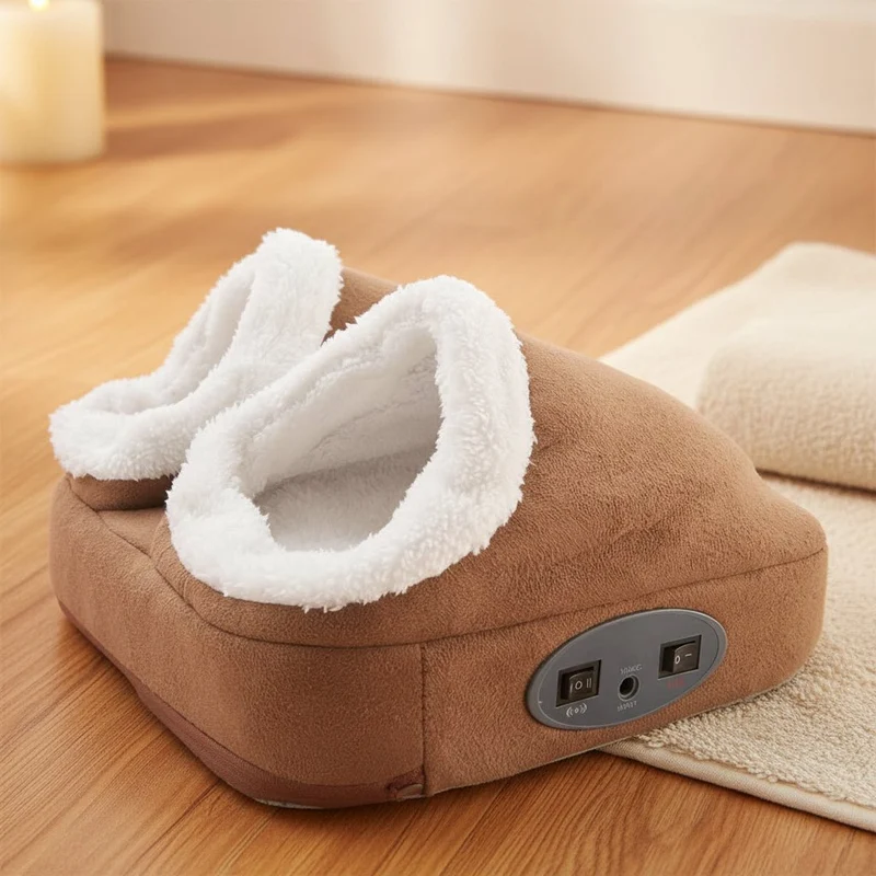 Opvarmet Fodmassageapparat med Vibration og Fleecelommer