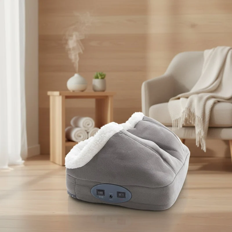 Opvarmet Fodmassageapparat med Vibration og Fleecelommer