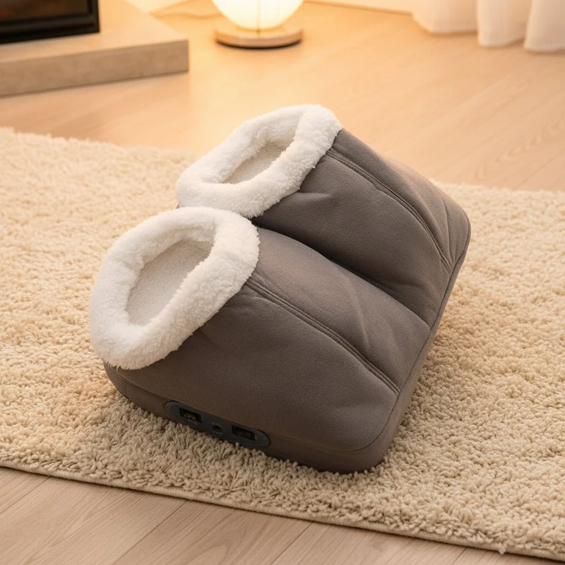 Opvarmet Fodmassageapparat med Vibration og Fleecelommer