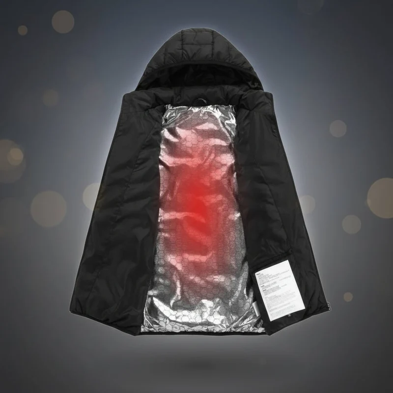 Unisex Varm Jakke med Justerbar Varme til Vinter