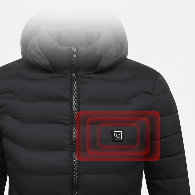 Unisex Varm Jakke med Justerbar Varme til Vinter