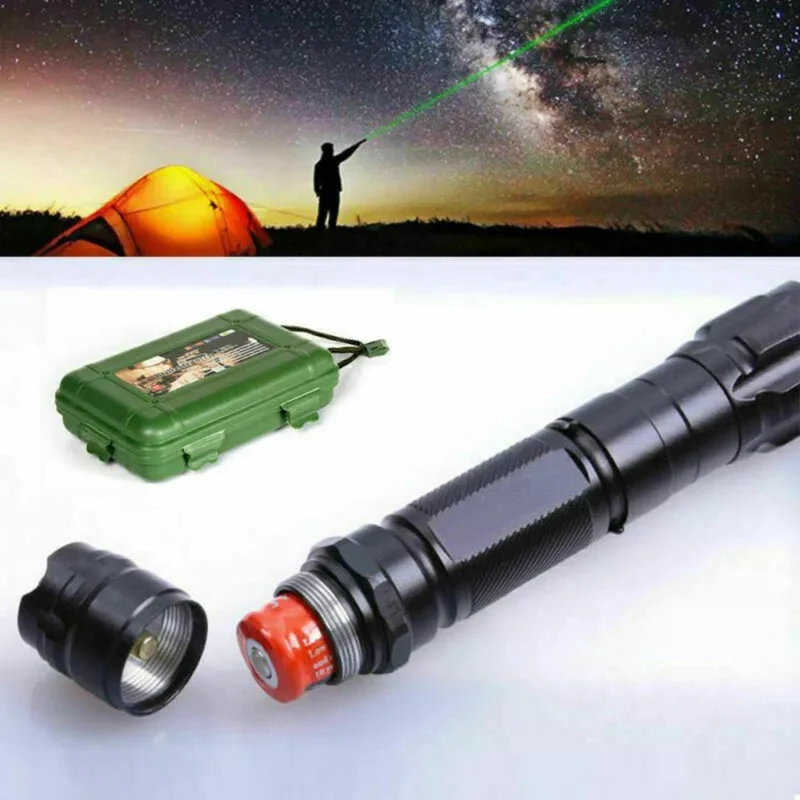 Genopladelig Grøn Laserpointer - Lang Rækkevidde til Udendørs Brug
