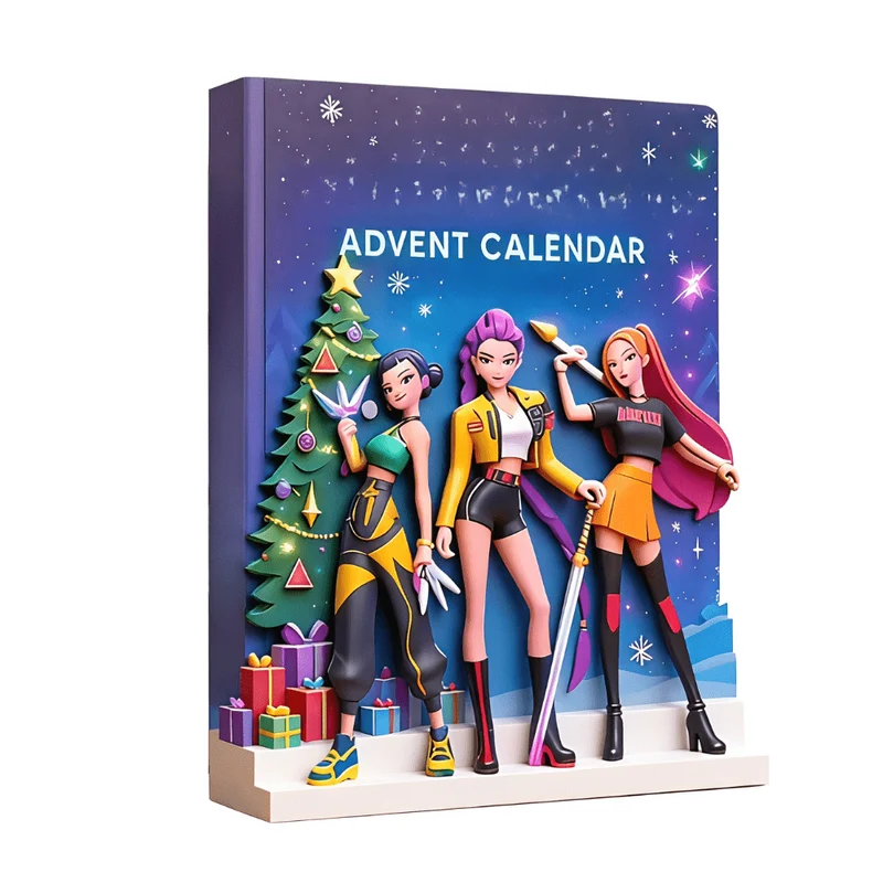 K-Pop Anime Julekalender med 24 Overraskelser - Perfekt Gave