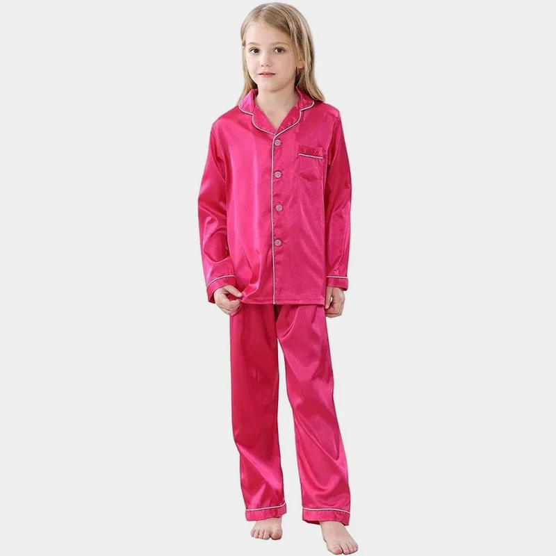 Børne Silkepyjamas Sæt - Komfort og Åndbarhed Hele Året