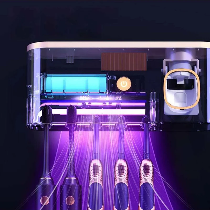 Væghængt UV-sterilisator til Tandbørster med Tandpastadispenser