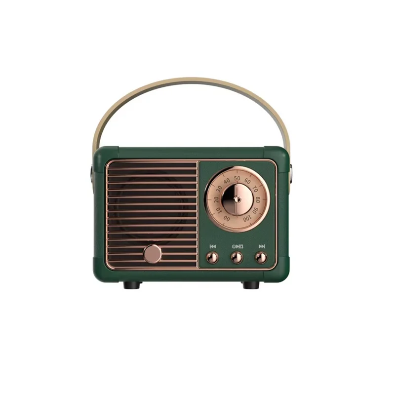 Nostalgisk Bærbar Bluetooth Højttaler med Kraftfuld Lyd