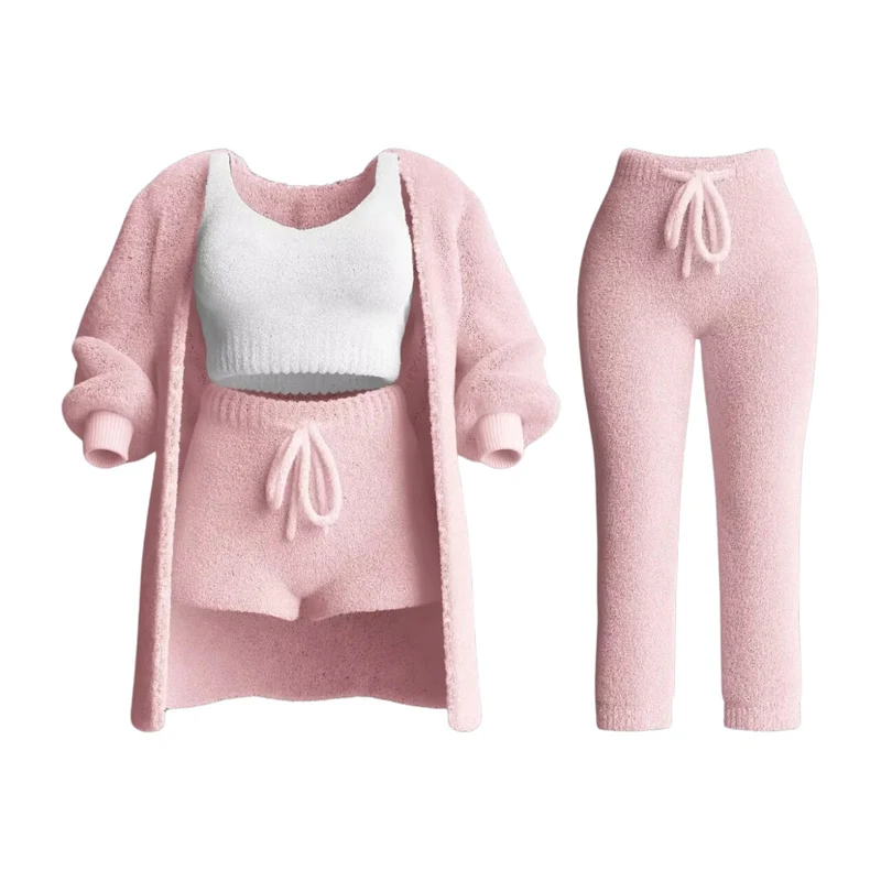 Feminint Sæt: Sweater, Sports-BH, Bukser og Cardigan