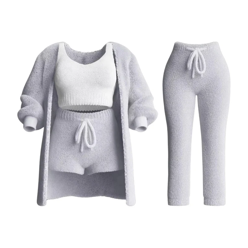 Feminint Sæt: Sweater, Sports-BH, Bukser og Cardigan