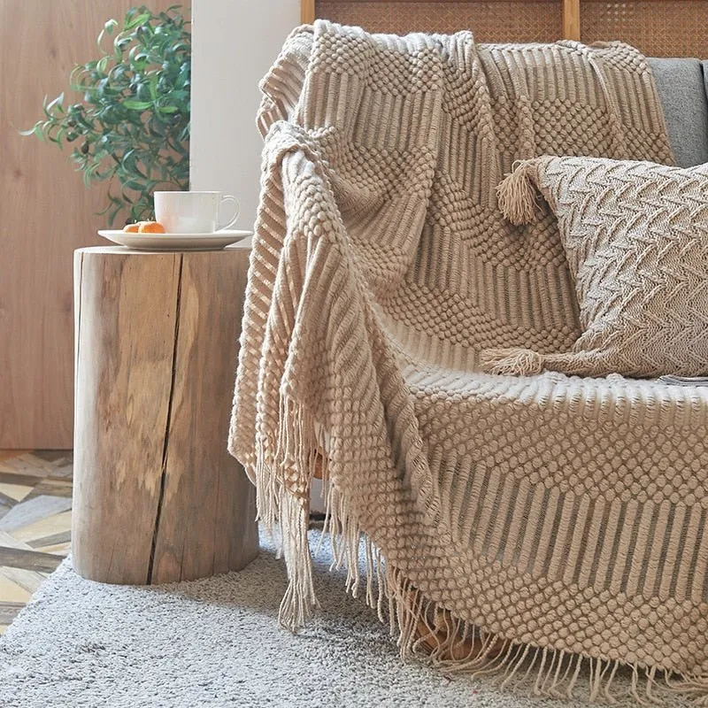 Elegant Strikket Plaid til Et Behageligt Hjem