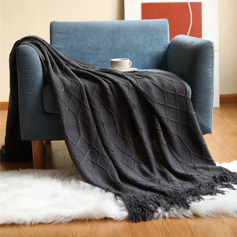 Elegant Strikket Plaid til Et Behageligt Hjem