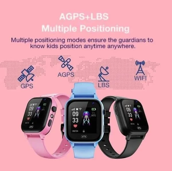 Smartwatch til børn med videoopkald, kamera og aktivitetsmåling