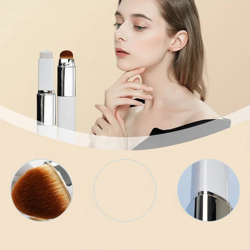 Dual-Endet Foundation Stick med Børste - Naturlig Glød