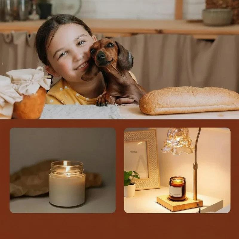 Elektrisk Lysevarmer med Timer og Dæmper - Elegant Glasdesign
