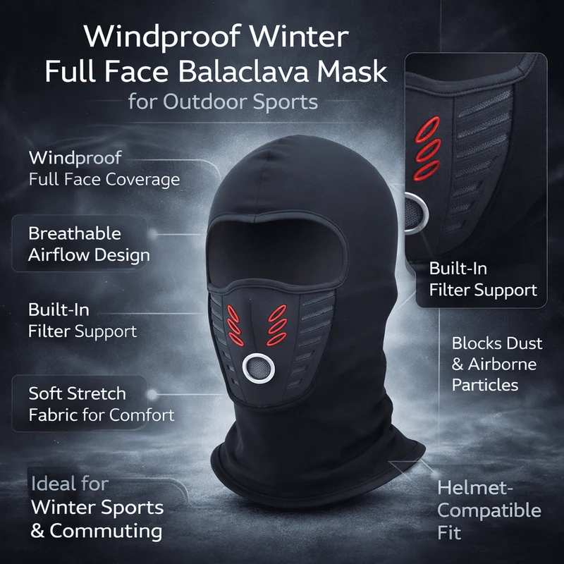 Vinter Balaclava: Helmaske til Udendørs Sport og Daglig Brug