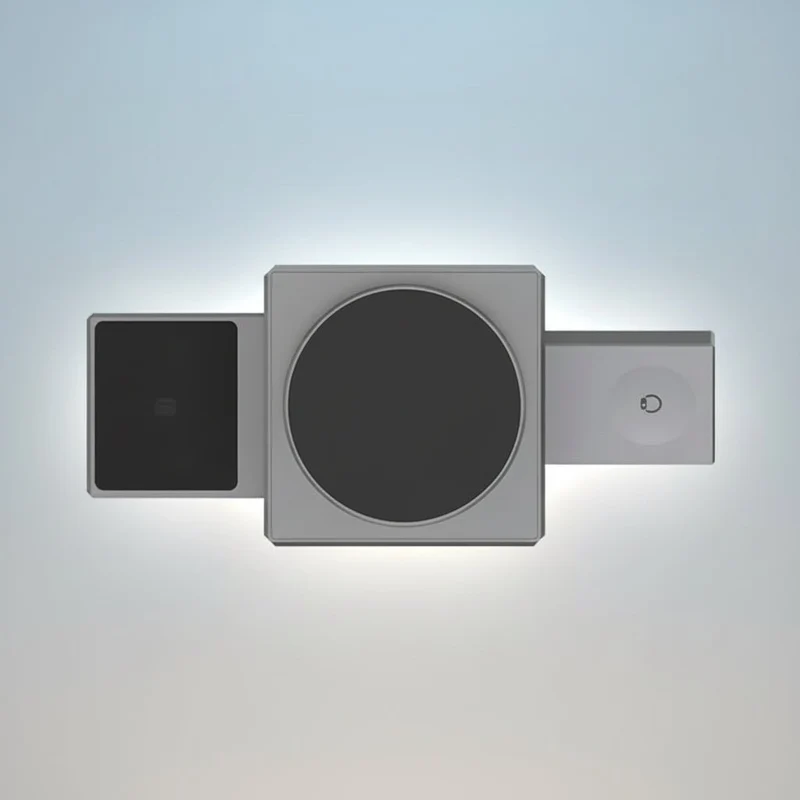 Trådløs Sammenklappelig Oplader til Telefon, Ur & Øretelefoner