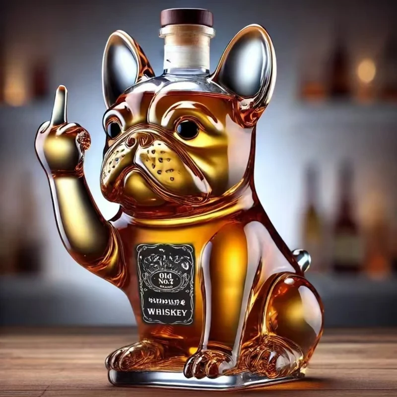 Fransk Bulldog Whisky Karaffel i Høj Kvalitets Krystal