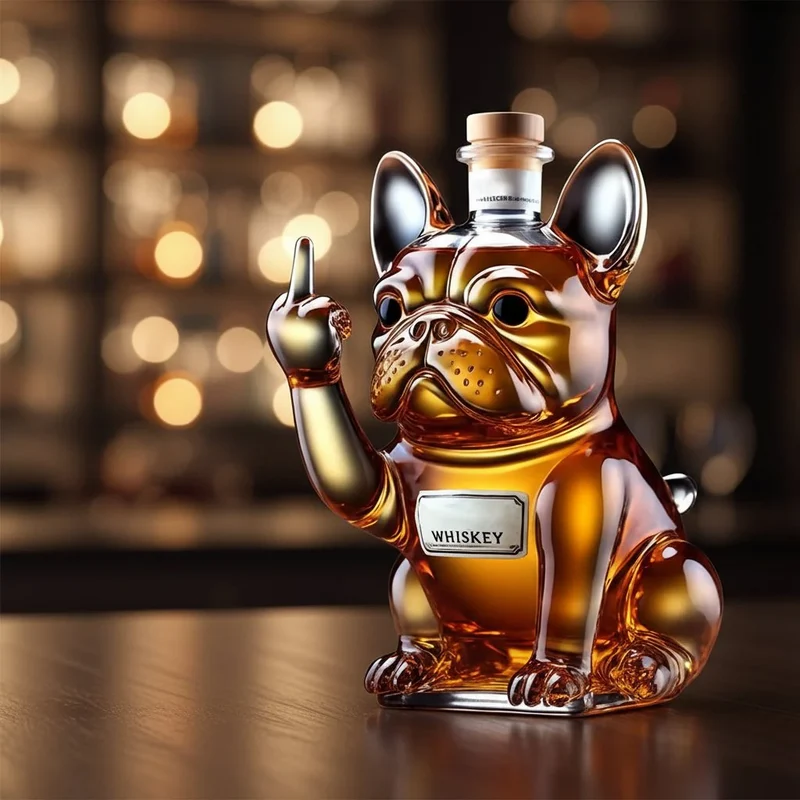 Fransk Bulldog Whisky Karaffel i Høj Kvalitets Krystal