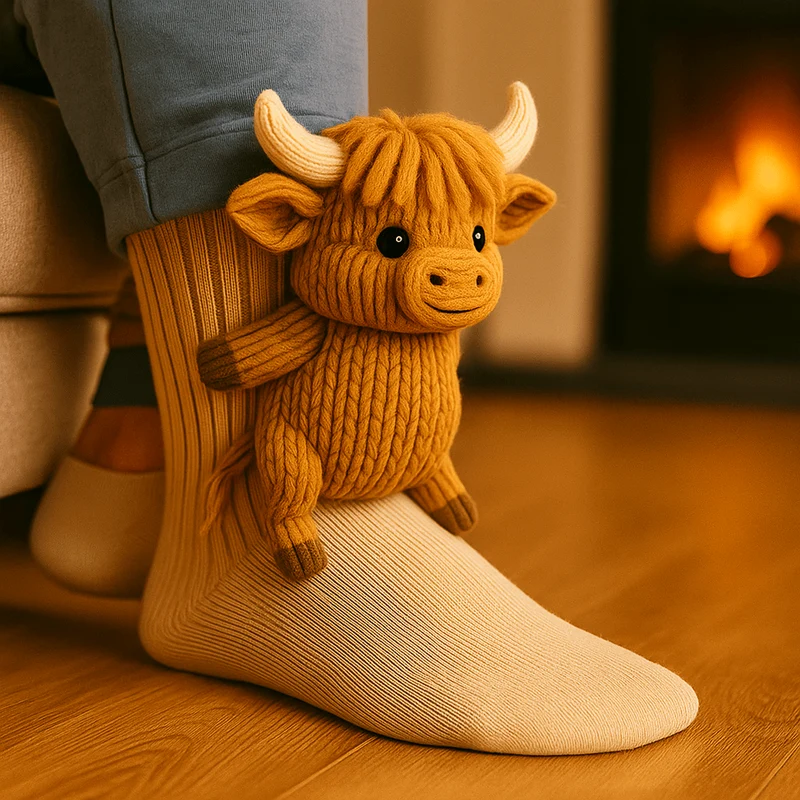 Varmende Hygge Sokker med Skridsikker Bund og Dyremotiv