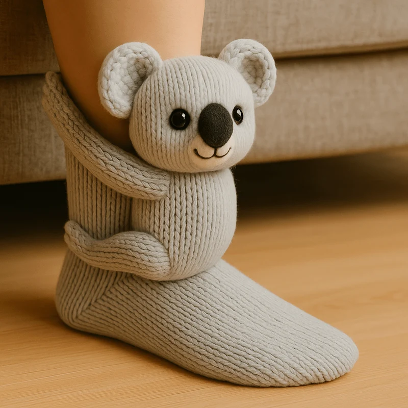 Varmende Hygge Sokker med Skridsikker Bund og Dyremotiv