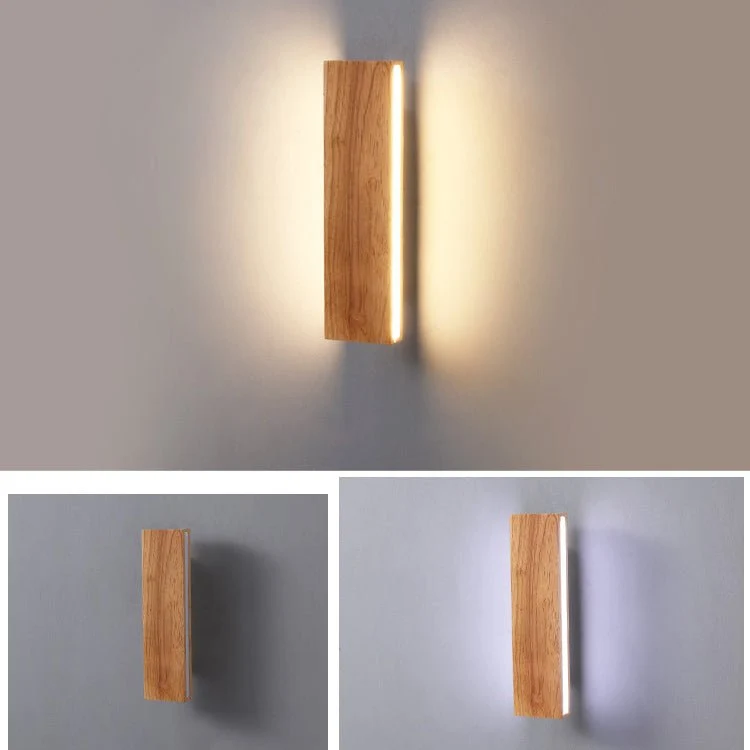 Stilfuld LED Væglampe i Træ – Minimalistisk Design og Komfortlys