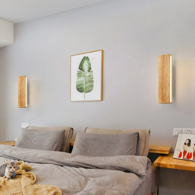 Stilfuld LED Væglampe i Træ – Minimalistisk Design og Komfortlys